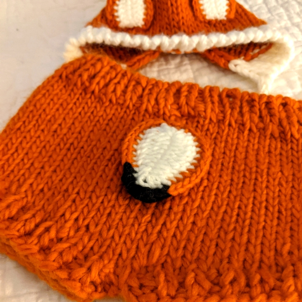 Fox diaper cover and hat